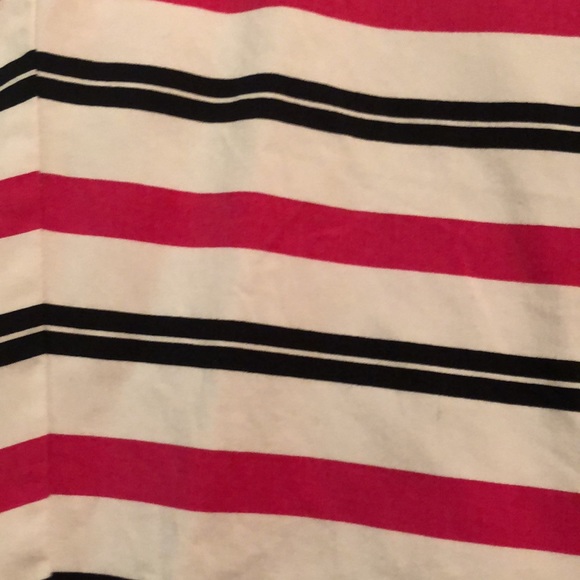 White with black & pink strip business capri pants - Picture 2 of 3